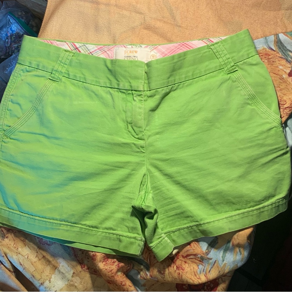 J. Crew Classic Women's Green Chino Shorts—100% Cotton Size 10